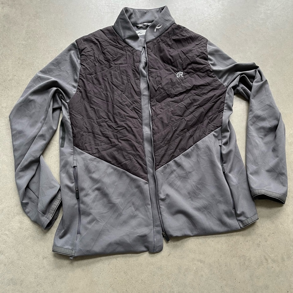 KJUS Men’s Performance Release Grey & Black Quilted Front Jacket Men’s size 2XL